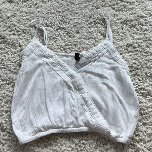 White tank top with lace trim